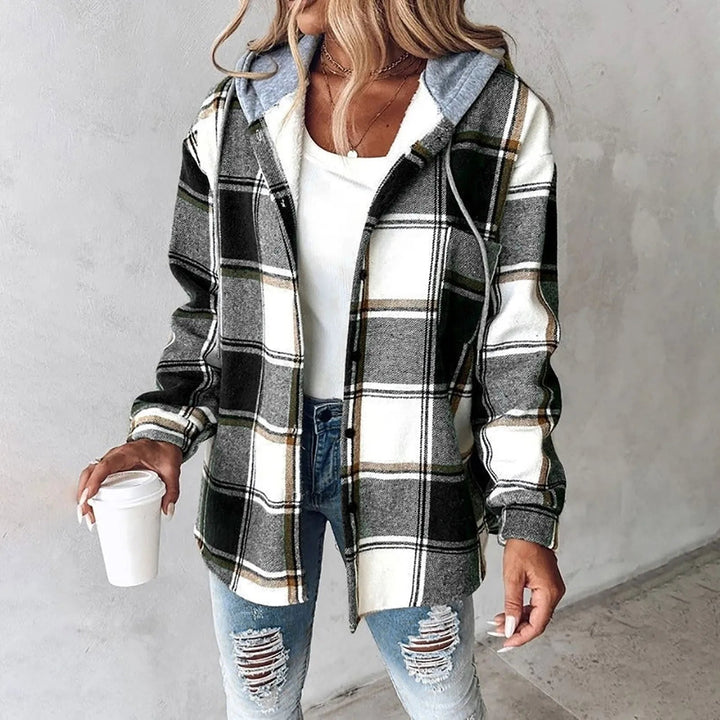 Jemima™ | Damen Knopf-Plaid-Jacke