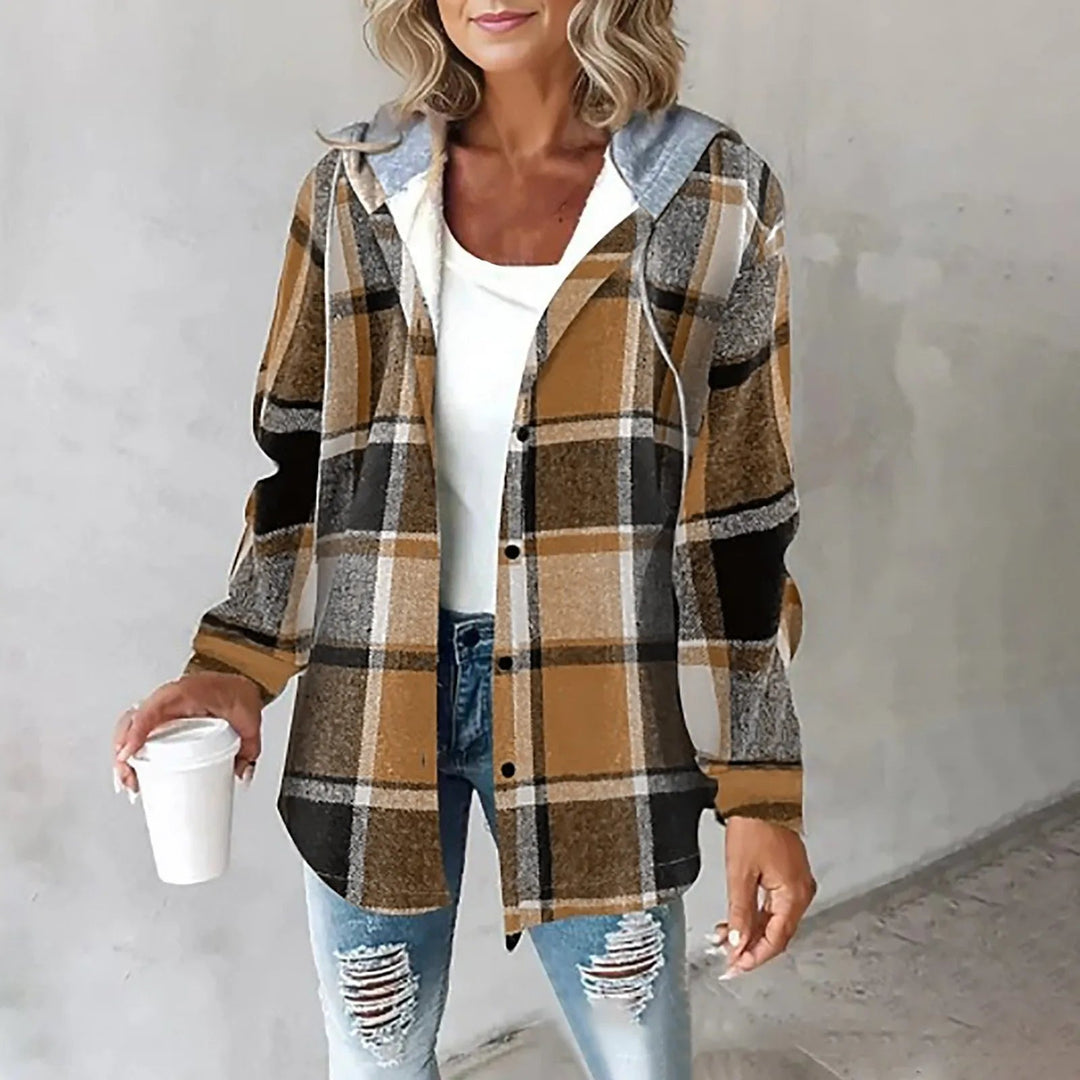 Jemima™ | Damen Knopf-Plaid-Jacke