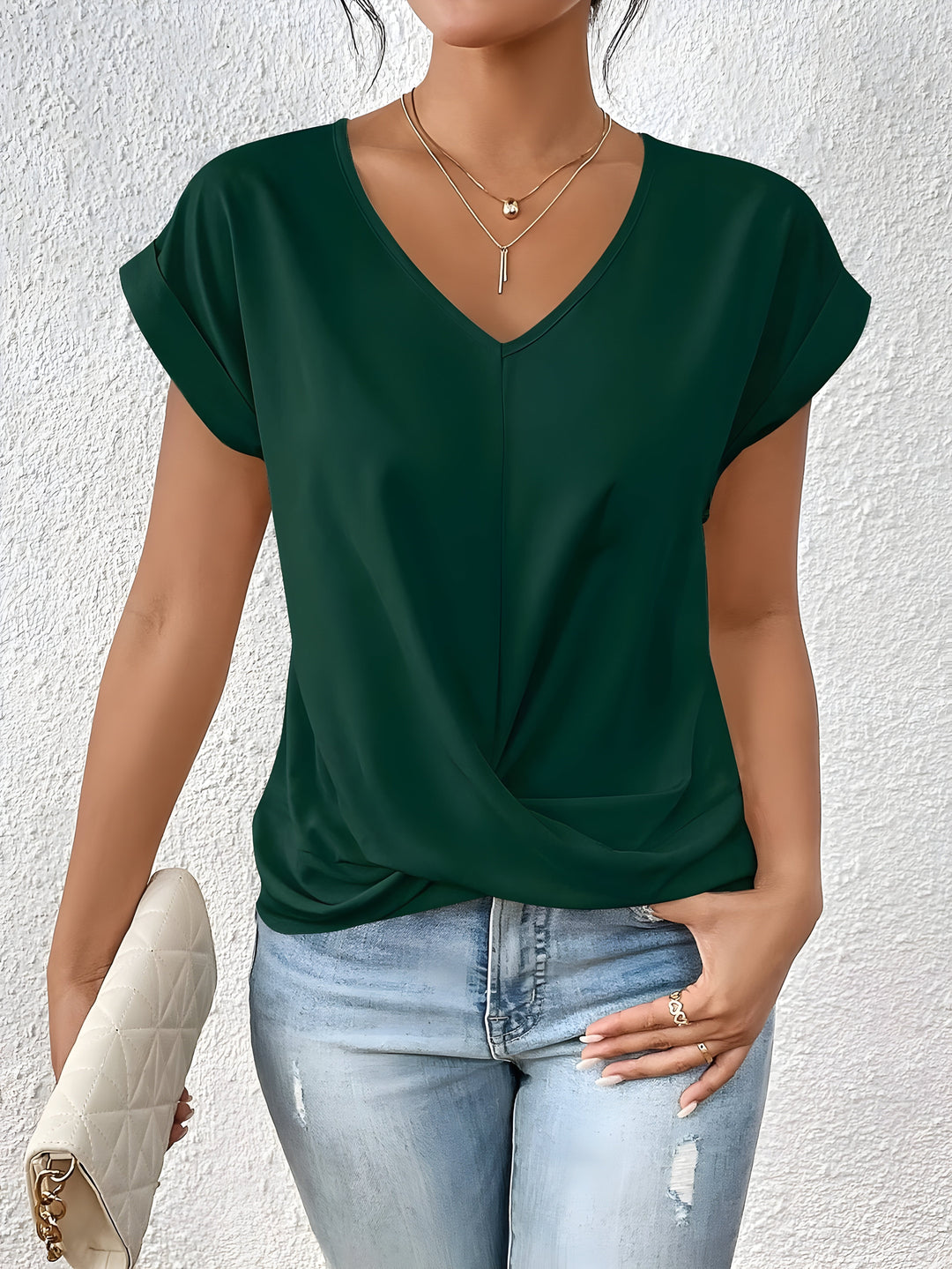 Kathrina | V-Ausschnitt Twist Front Top