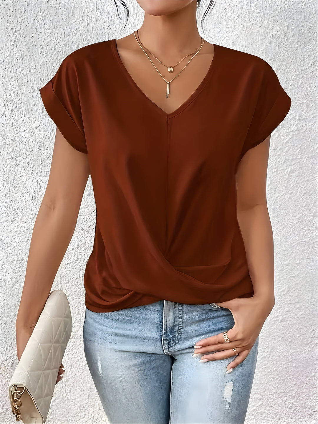 Kathrina | V-Ausschnitt Twist Front Top