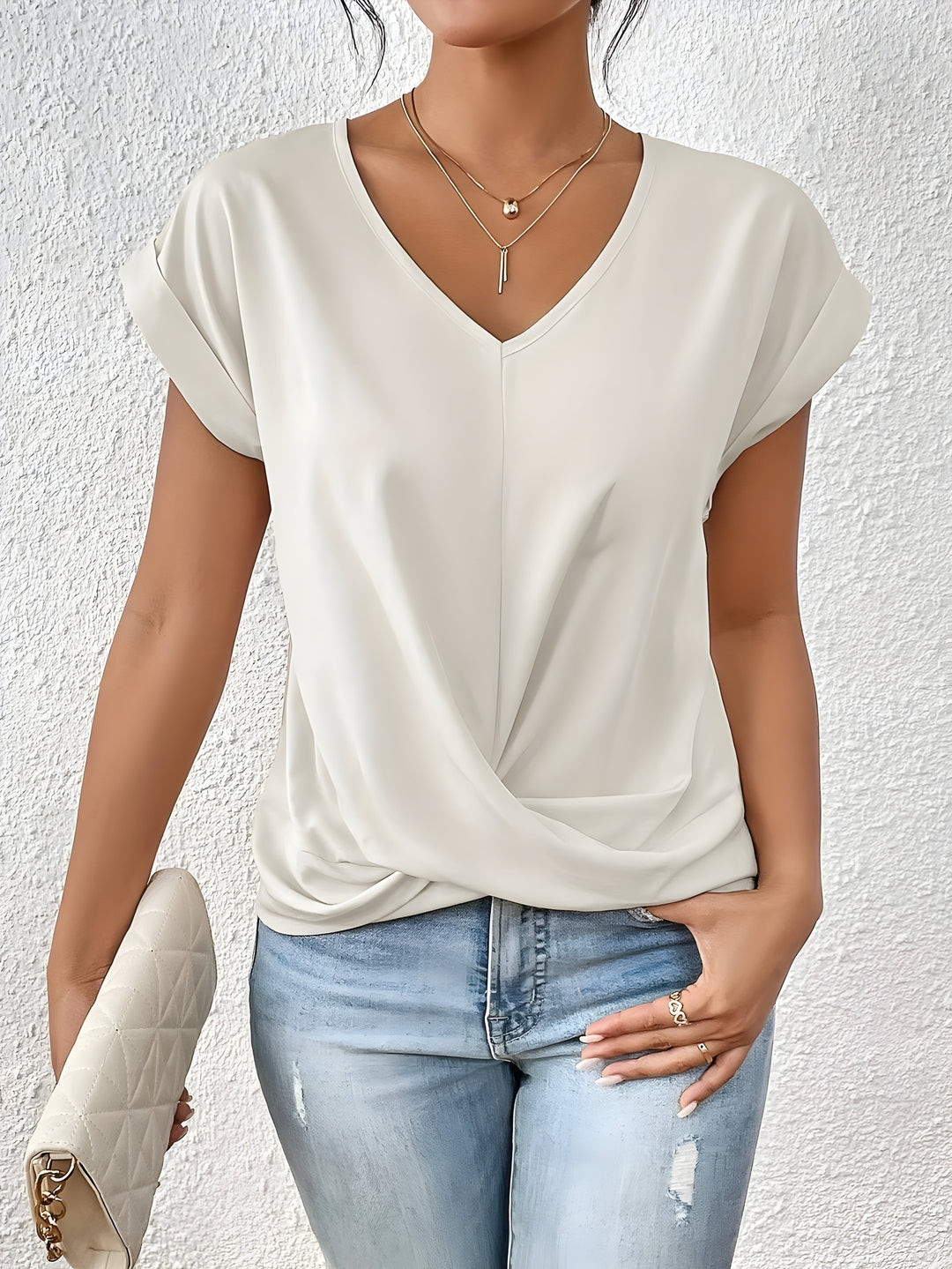 Kathrina | V-Ausschnitt Twist Front Top