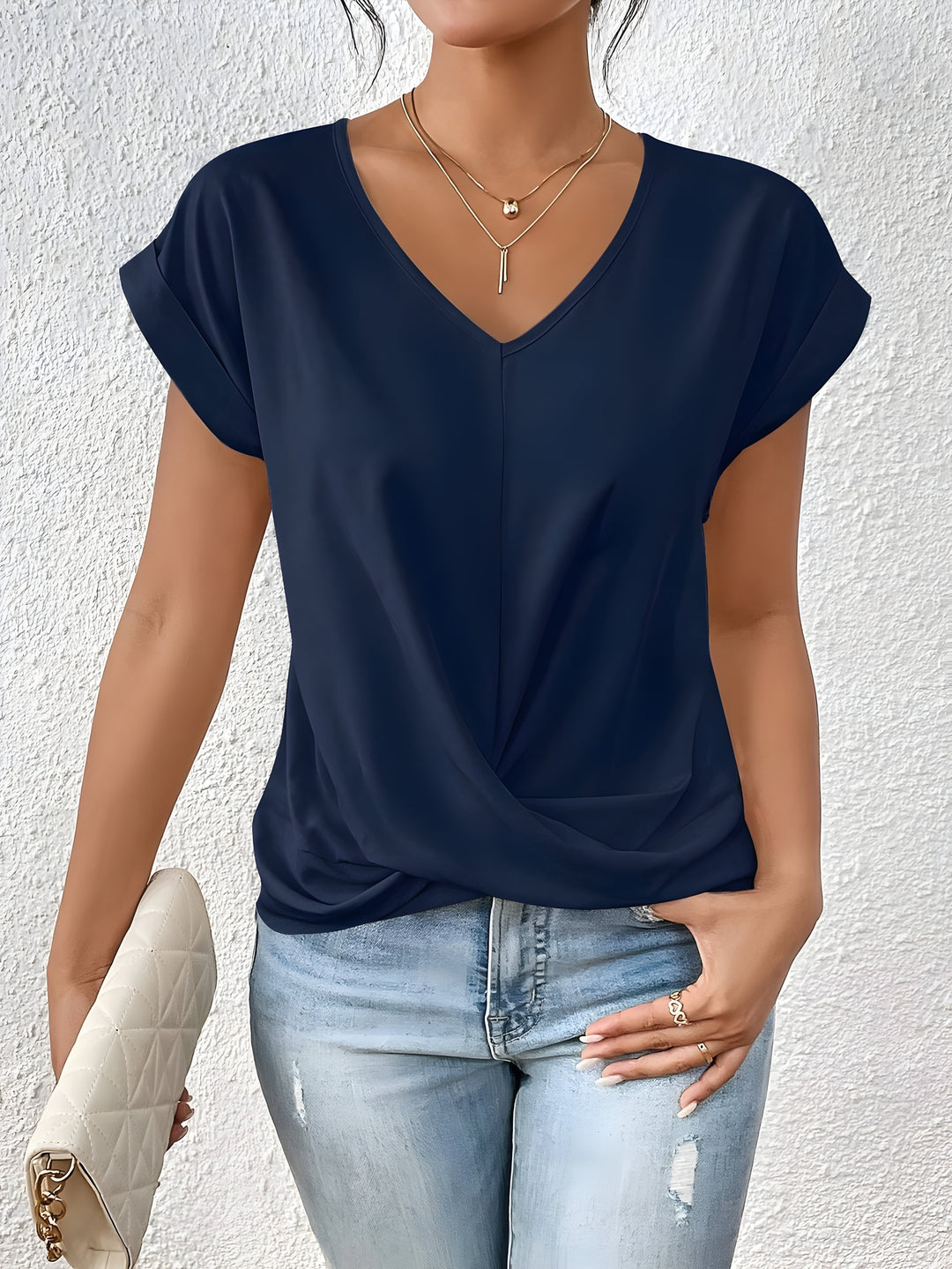 Kathrina | V-Ausschnitt Twist Front Top
