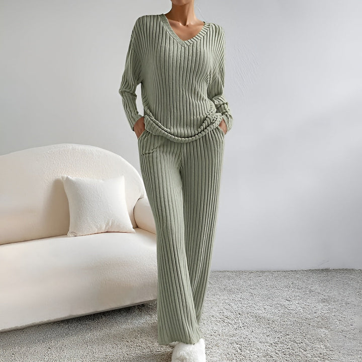Isla™ | Gestreifter V-Ausschnitt Pullover Set