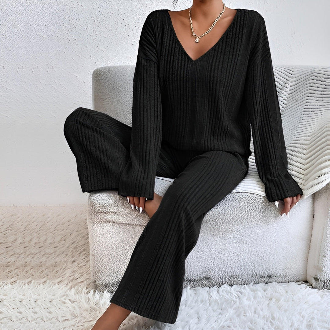 Isla™ | Gestreifter V-Ausschnitt Pullover Set