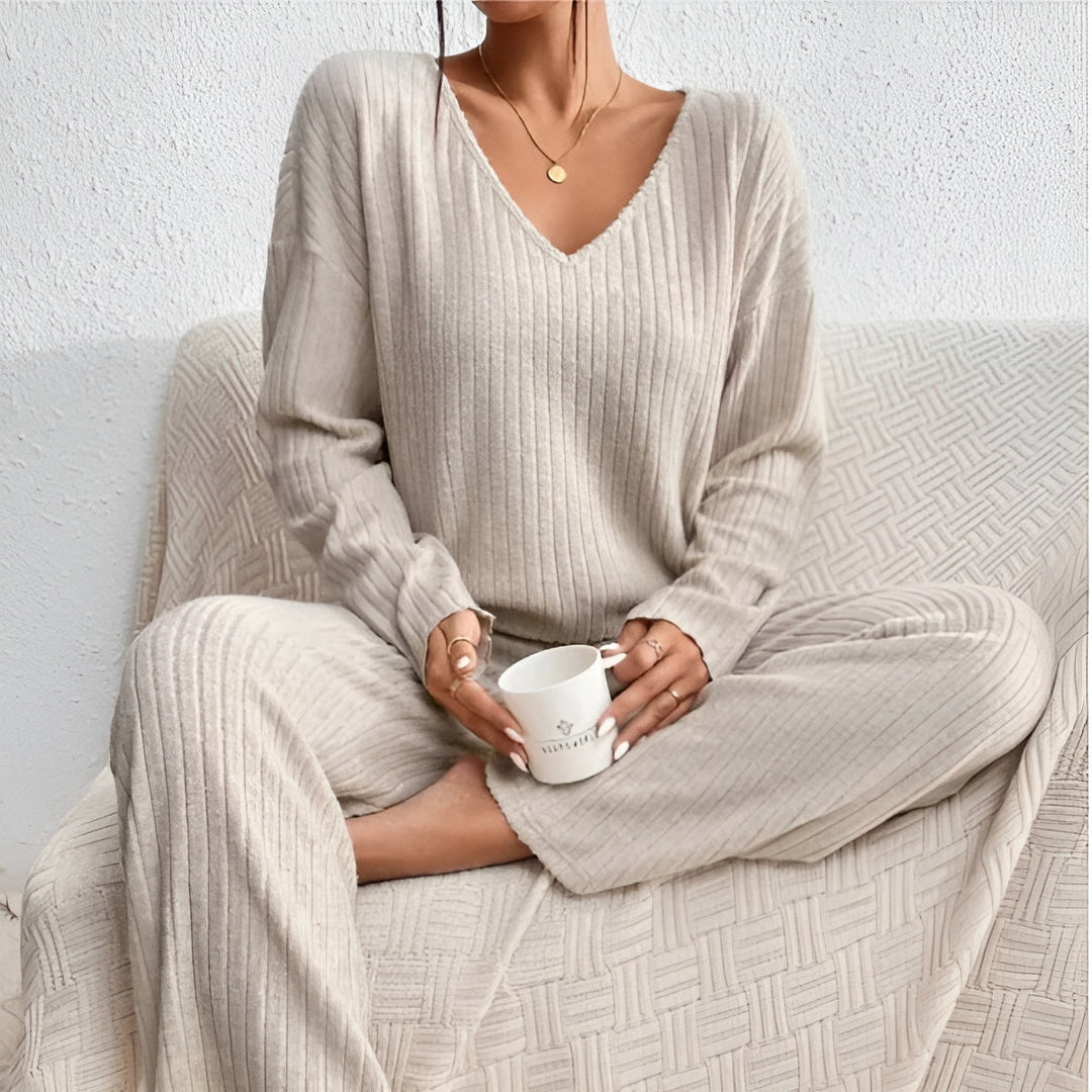 Isla™ | Gestreifter V-Ausschnitt Pullover Set