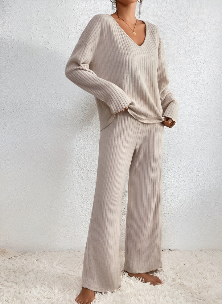 Isla™ | Gestreifter V-Ausschnitt Pullover Set