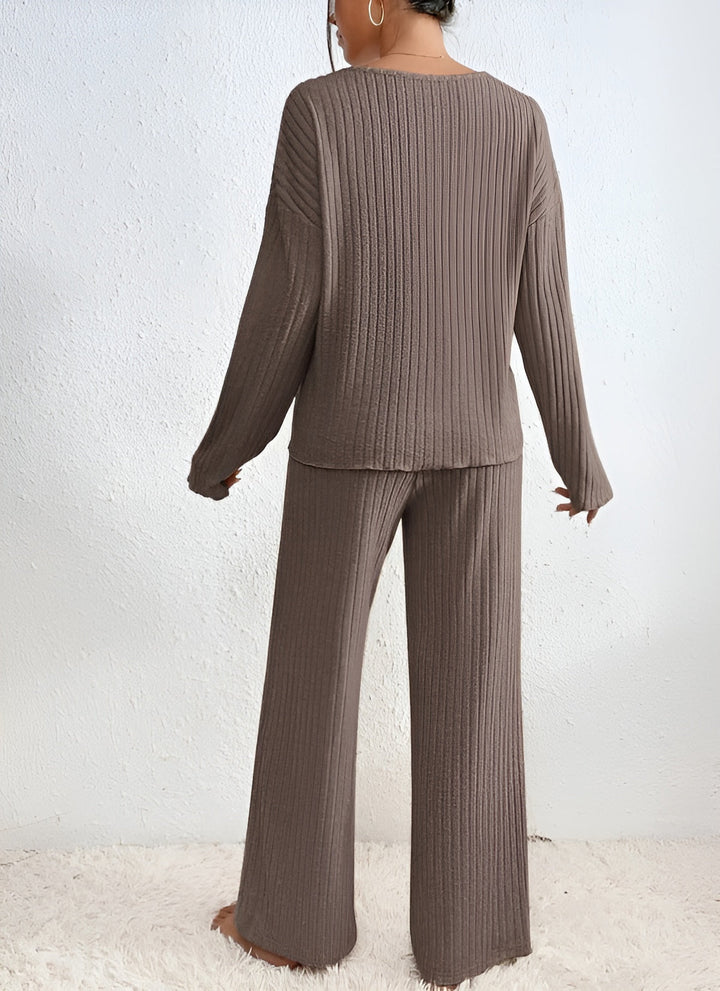Isla™ | Gestreifter V-Ausschnitt Pullover Set