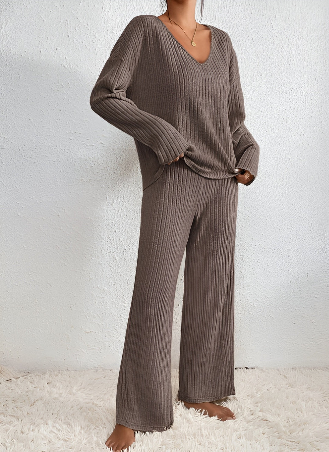 Isla™ | Gestreifter V-Ausschnitt Pullover Set