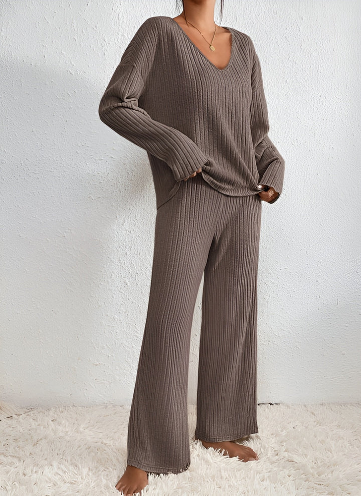 Isla™ | Gestreifter V-Ausschnitt Pullover Set