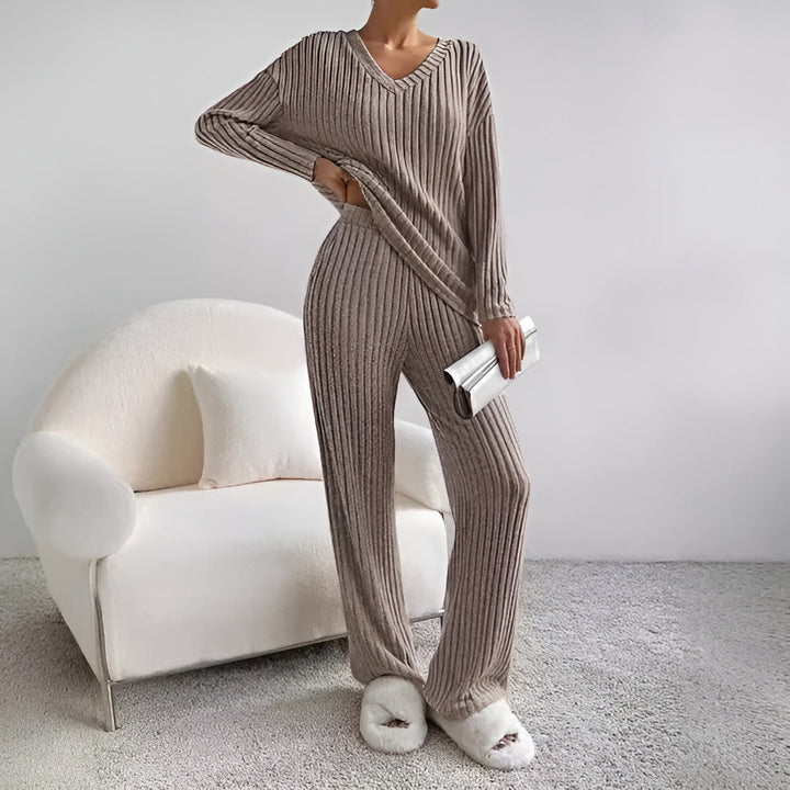 Isla™ | Gestreifter V-Ausschnitt Pullover Set