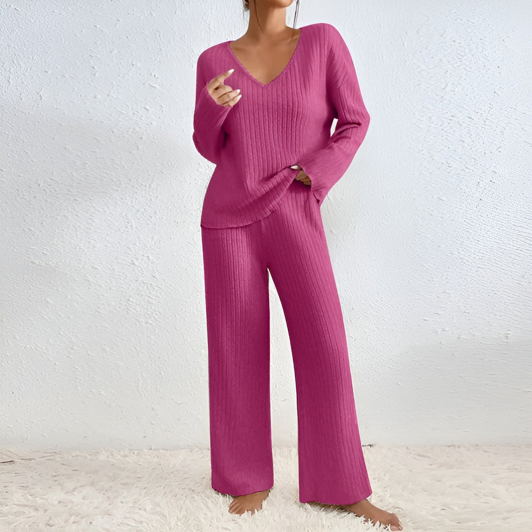 Isla™ | Gestreifter V-Ausschnitt Pullover Set
