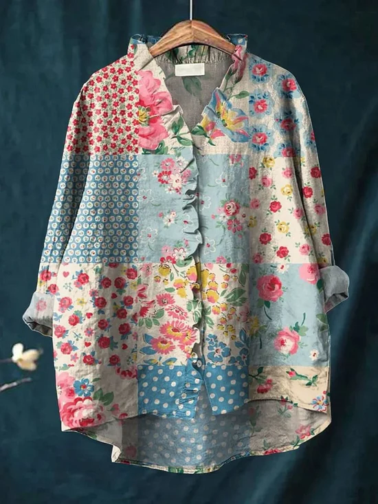 Jenny | Stilvolles Floral-Hemd mit Knöpfen